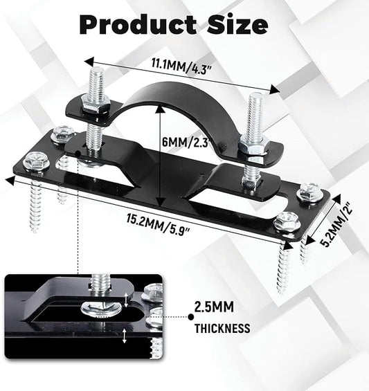 Hottoby 60MM 2-3/8" Fence Brackets for 2 by 4-inch Wood/Metal/Electrophoretic Paint Fence Post Bracket, Include All Parts (12 PCS)