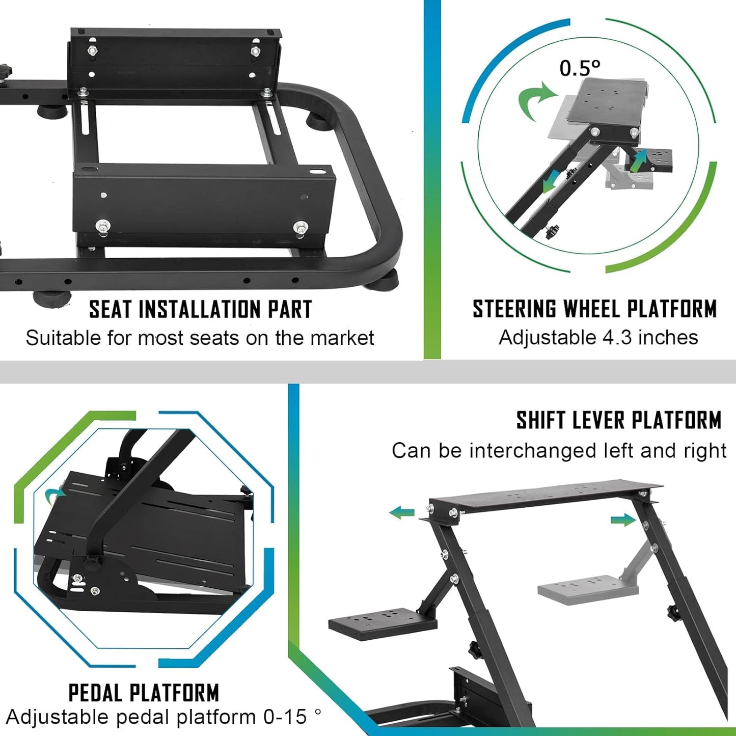 Foldable Racing Simulator Cockpit Stand with Red Seat Fit for Logitech/Thrustmaster G25,G27,G29,G920,G923&T300RS,TX,T80,Multi-Angle Adjustment Sim Cockpit,No Steering Wheel,HandBrake,Pedals