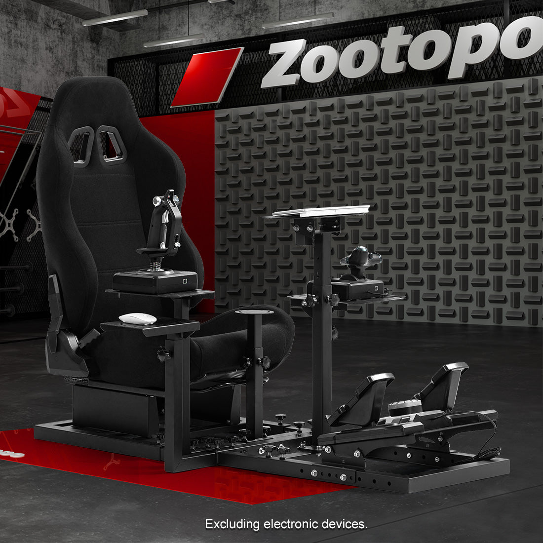 Zootopo Flight Racing Simulator Cockpit Multi-Function Seat, Compatible with HOTAS Warthog, G Saitek, Logitech G920 G923, Thrustmaster T150, Xbox, PC ,without steering wheel, pedals, handbrake, throttle, joystick