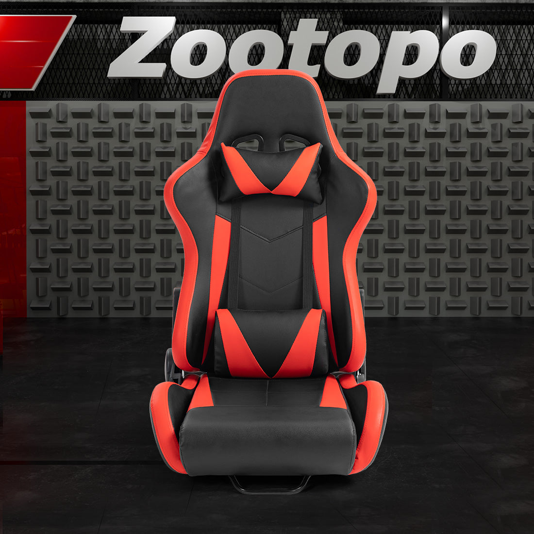 Zootopo Ergonomic Red Racing Seat with Adjustable Double Slides Fit Racing Simulator Cockpit Wheel Stand Gaming Chair Video Game Chairs