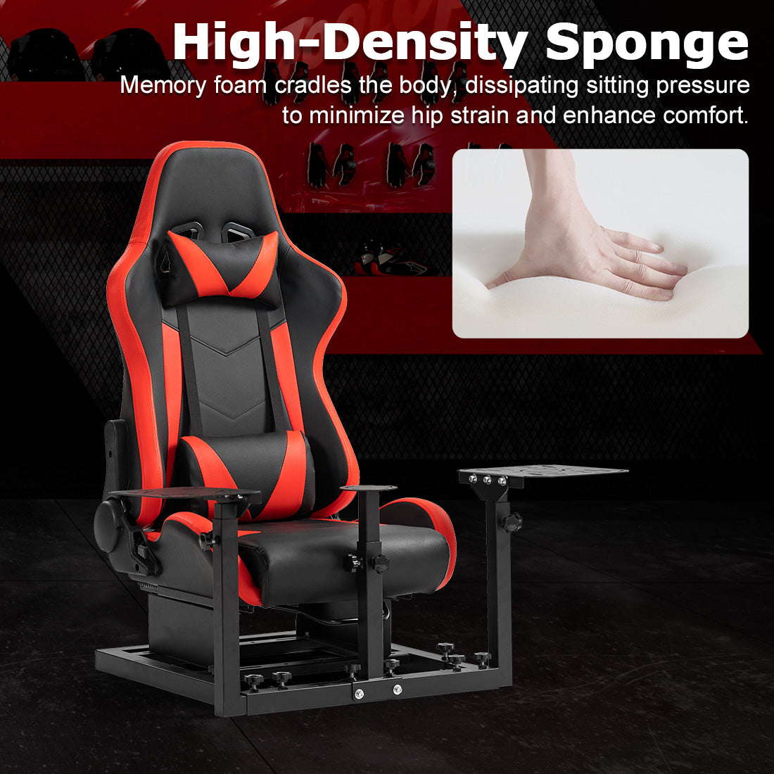 Zootopo Flight Simulator Cockpit with Red Seat Fit for Logitech X52 PRO,X56, Thrustmaster T16000M,HotasWarthing Flight Stick,Unlimited Adjustment,Not Include Steering Wheel,Pedals,Handbrake and Joystick