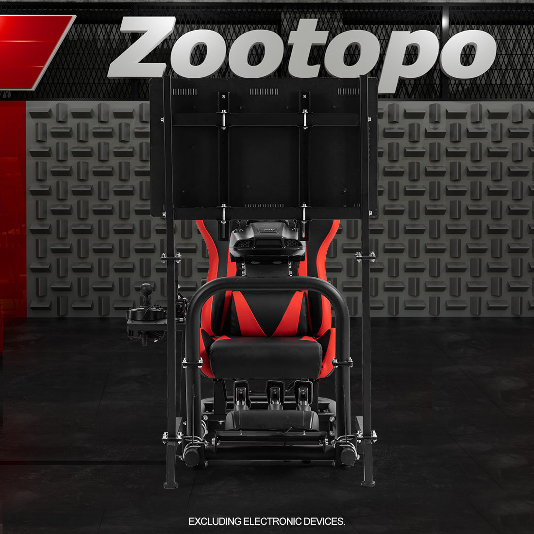 Zootopo Adjustable Racing Cockpit with TV Stand Seat Fit for Logitech,Thrustmaster,Fanatec,G920,T500,Wheel Shifter Pedals NOT Included