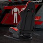 Zootopo Racing Seat Stand, Modern Style, Red and Black, Faux Leather, Ergonomic, Gaming Chair Stand, Racing Game, Adult, Indoor Use