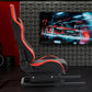 Zootopo Racing Seat Stand, Modern Style, Red and Black, Faux Leather, Ergonomic, Gaming Chair Stand, Racing Game, Adult, Indoor Use
