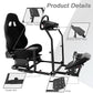 Hottoby Racing Simulator Cockpit with Black Seat Stability Upgrade Multi-level Adjustment Fit for Logitech,Thrustmaster G29,G920,G923,No Handbrake,Pedals,Steering Wheel
