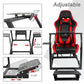 Hottoby Racing Simulator Cockpit with Red Seat Stability Upgrade Multi-level Adjustment Fits for Logitech/Thrustmaster G29,G920,G923 Gaming Steering Wheel Stand,No Handbrake,Pedals,Steering Wheel