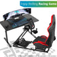 Foldable Racing Simulator Cockpit Stand with Red Seat Fit for Logitech/Thrustmaster G25,G27,G29,G920,G923&T300RS,TX,T80,Multi-Angle Adjustment Sim Cockpit,No Steering Wheel,HandBrake,Pedals