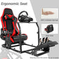 Hottoby Racing Simulator Cockpit with Red Seat Stability Upgrade Multi-level Adjustment Fits for Logitech/Thrustmaster G29,G920,G923 Gaming Steering Wheel Stand,No Handbrake,Pedals,Steering Wheel