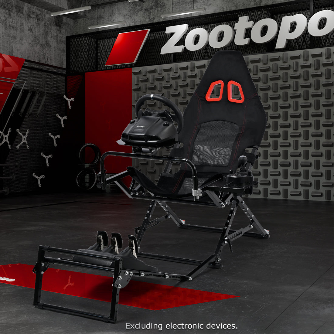 Zootopo Foldable X-Design Rig Racing Simulator Cockpit Frame  With Seat- Direct Drive Compatible Fit for Logitech/Thrustmaster/Fanatec G29 G920 G923 T248 T300 Not Included Wheel Shifter and Pedals