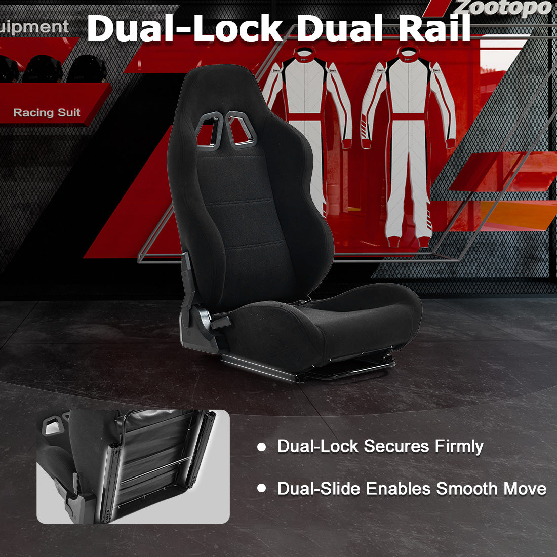 Zootopo Racing Seat with Adjustable Slide Adapt Racing Wheel Stand for Logitech G25 G27 G29 G920 Thrustmaster T80 T150 T300 T500 T300RS T500RS T-GT Racing Wheel Shifter and Pedals