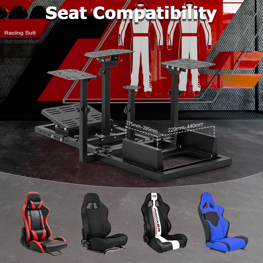 Zootopo Flight Simulator Cockpit Multi-Purpose Kit, compatible with HOTAS Warthog, G Saitek, Logitech G920 G923 T80 T150 and other models, without steering wheel mounts, foot pedals, hand brakes, throttles, joysticks and seats.