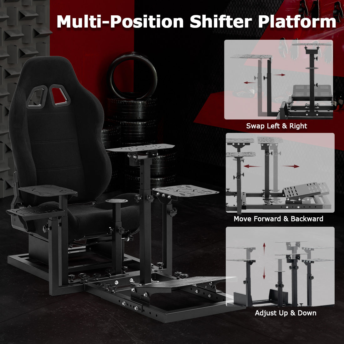 Zootopo Flight  Racing Simulator Cockpit Multi-Function Seat, Compatible with HOTAS Warthog, G Saitek, Logitech G920 G923, Thrustmaster T150, Xbox, PC ,without steering wheel, pedals, handbrake, throttle, joystick