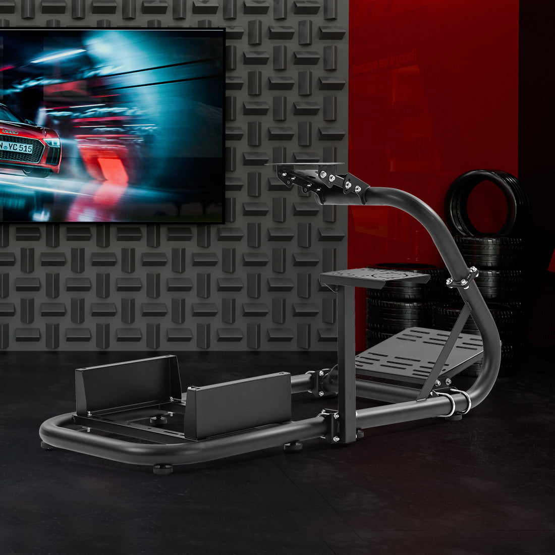 Zootopo Racing Sim Cockpit Wheel Stand fits for Logitech/Thrustmaster g25,g27,g923,t3pa,T248x,T80,T300RS TX, 50mm Round Tube Freedom Upgrade Steering Wheel Pedal Seat Not Included
