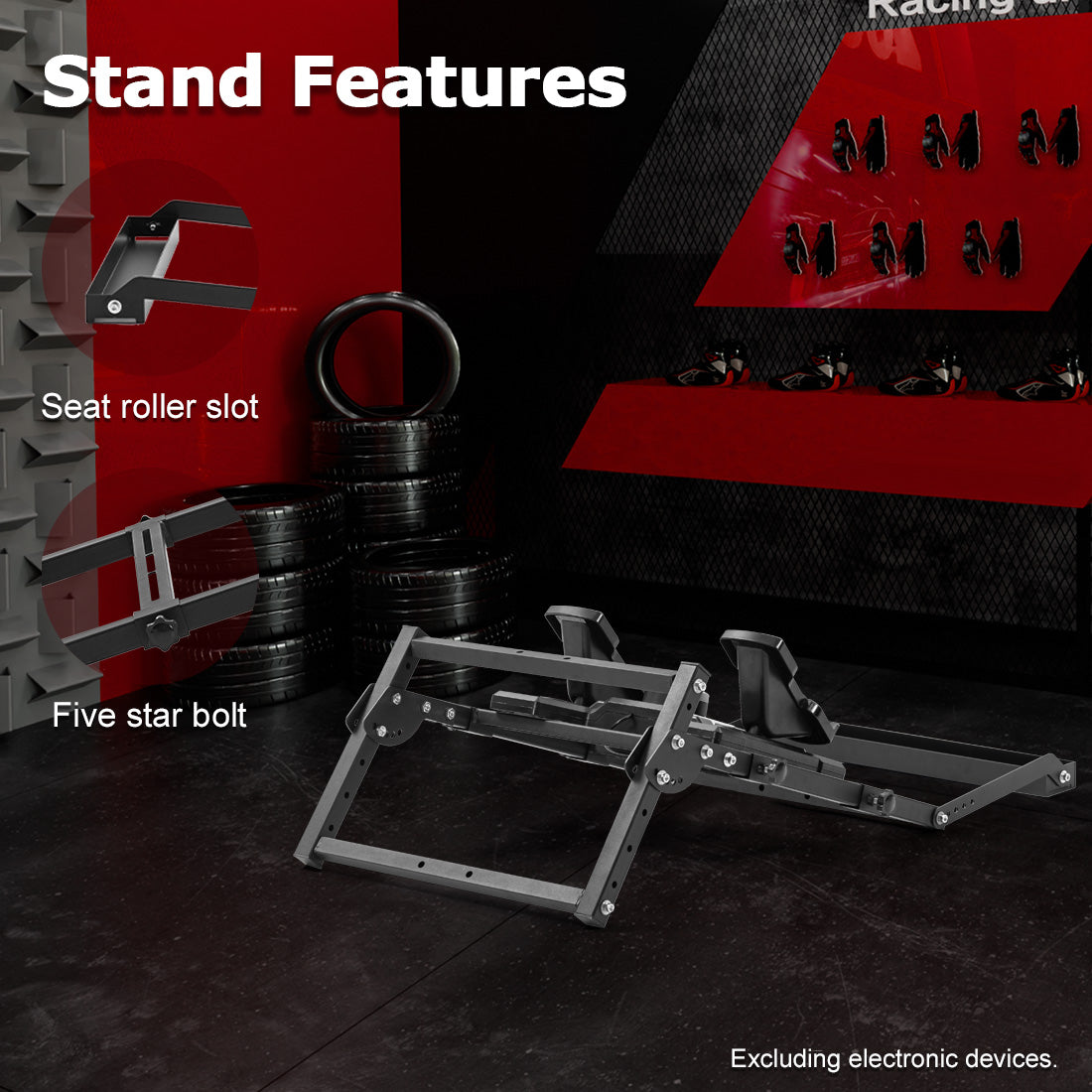 Zootopo Flight and Racing Wheel Stand Proprietary Accessories Fit for Chair Mount Compatible with Logitech/Thrustmaster/PXN/MOZA G27 G29 G920 G923 T248 T300RS GT R5,without Pedal