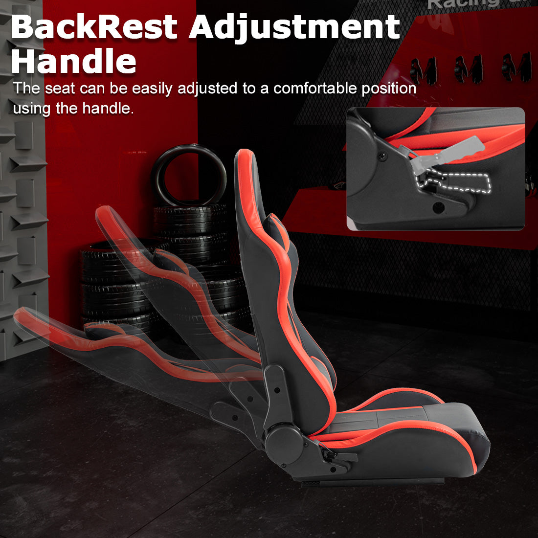 Zootopo Ergonomic Red Racing Seat with Adjustable Double Slides Fit Racing Simulator Cockpit Wheel Stand Gaming Chair Video Game Chairs