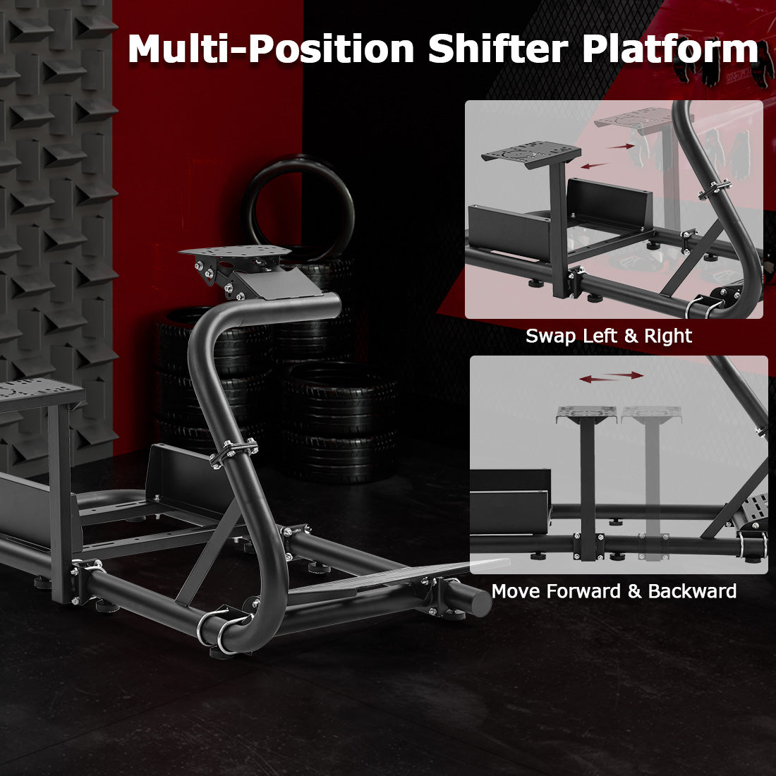 Zootopo Racing Sim Cockpit Wheel Stand fits for Logitech/Thrustmaster g25,g27,g923,t3pa,T248x,T80,T300RS TX, 50mm Round Tube Freedom Upgrade Steering Wheel Pedal Seat Not Included