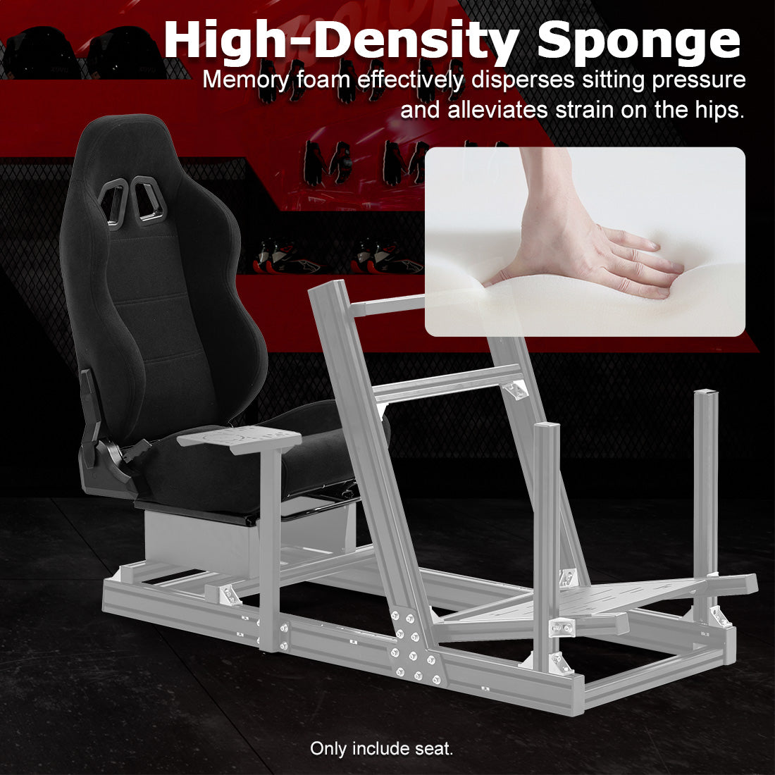Zootopo Racing Seat with Adjustable Slide Adapt Racing Wheel Stand for Logitech G25 G27 G29 G920 Thrustmaster T80 T150 T300 T500 T300RS T500RS T-GT Racing Wheel Shifter and Pedals