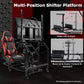 Zootopo Adjustable Racing Sim Cockpit with Red Seat Unobstructed Design for Both Legs Fit for Logitech/Thrustmaster G29 G923 G25 T80 T150 Racing Wheel Cockpit with Monitor Stand Not Include Steering Wheel,Pedals,Handbrake