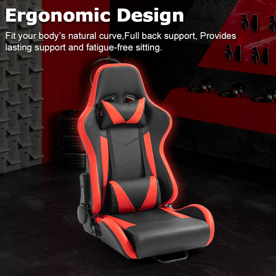 Zootopo Adjustable Sim Racing Cockpit with Red Seat, Fit for Logitech/Thrustmaster/Fanatec G920 G923 G29 Frame, Double Arm Reinforcement, No Steering Wheel, Pedal, Handbrake