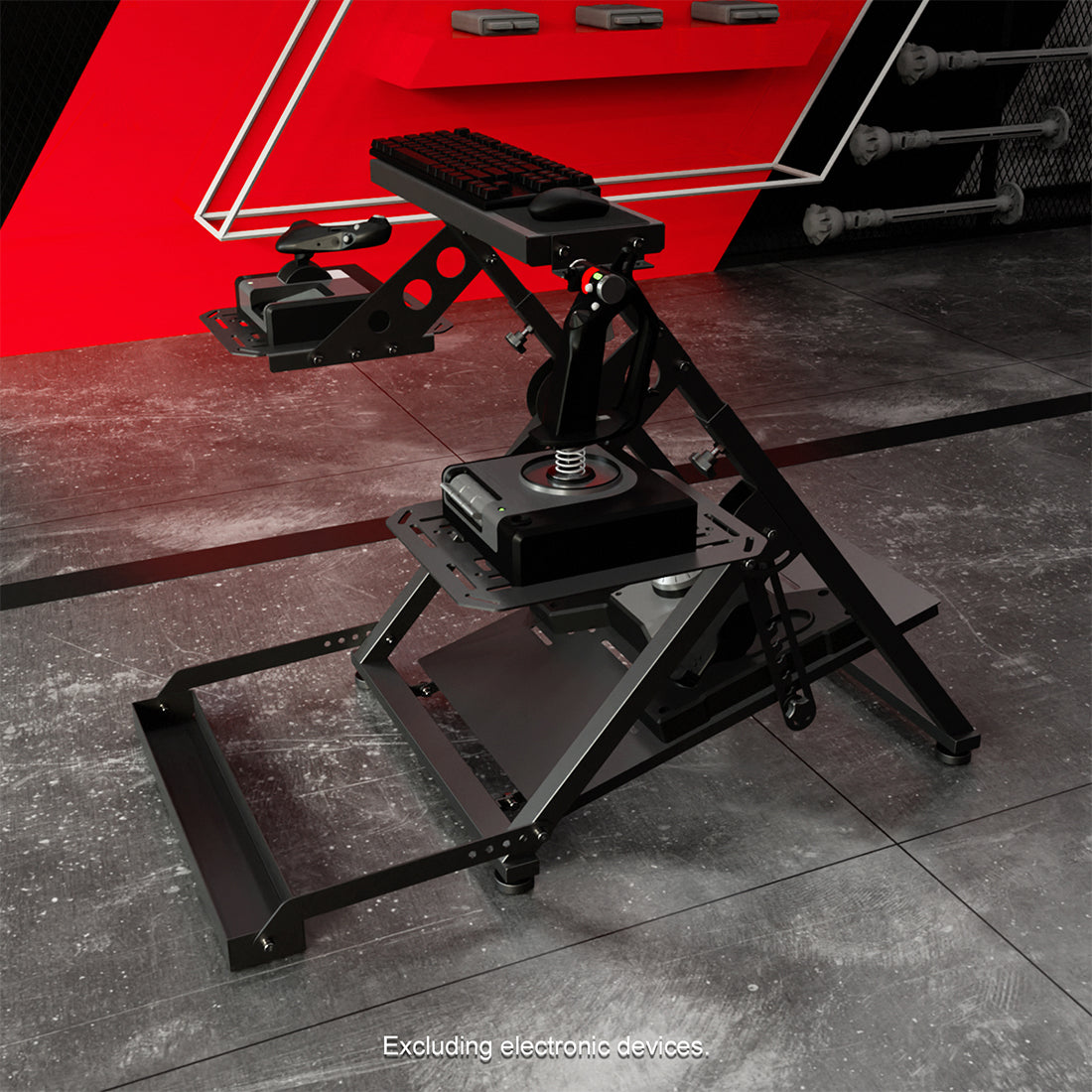 Zootopo Foldable Flight Simulation Cockpit with Fixed Slot Fit for Logitech/Thrustmaster/Hotas Warthog/Fanatec,  Adjustable Fight Sim Mount Pedals, Steering Wheel Not Included