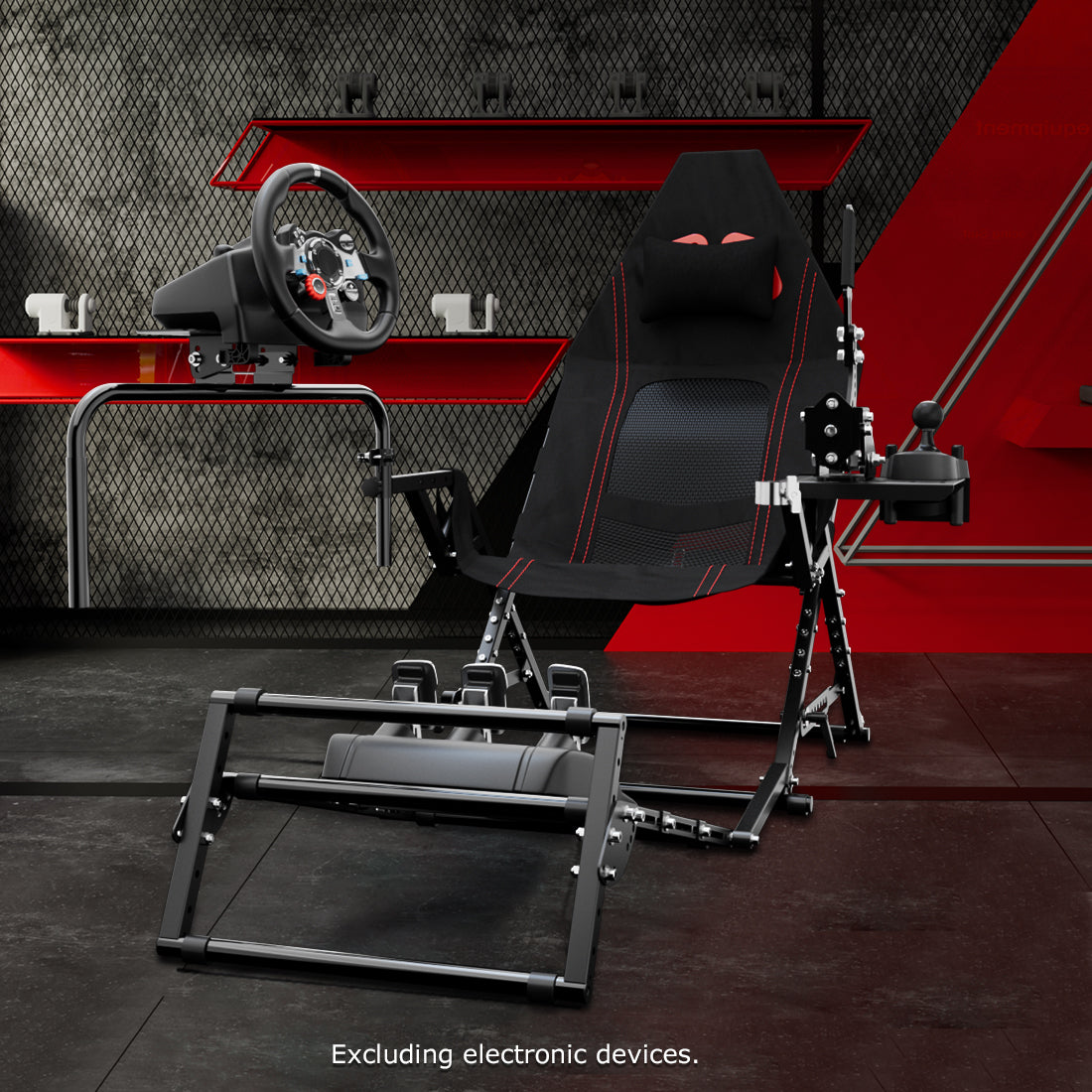Zootopo Foldable X-Design Rig Racing Simulator Cockpit Frame  With Seat- Direct Drive Compatible Fit for Logitech/Thrustmaster/Fanatec G29 G920 G923 T248 T300 Not Included Wheel Shifter and Pedals