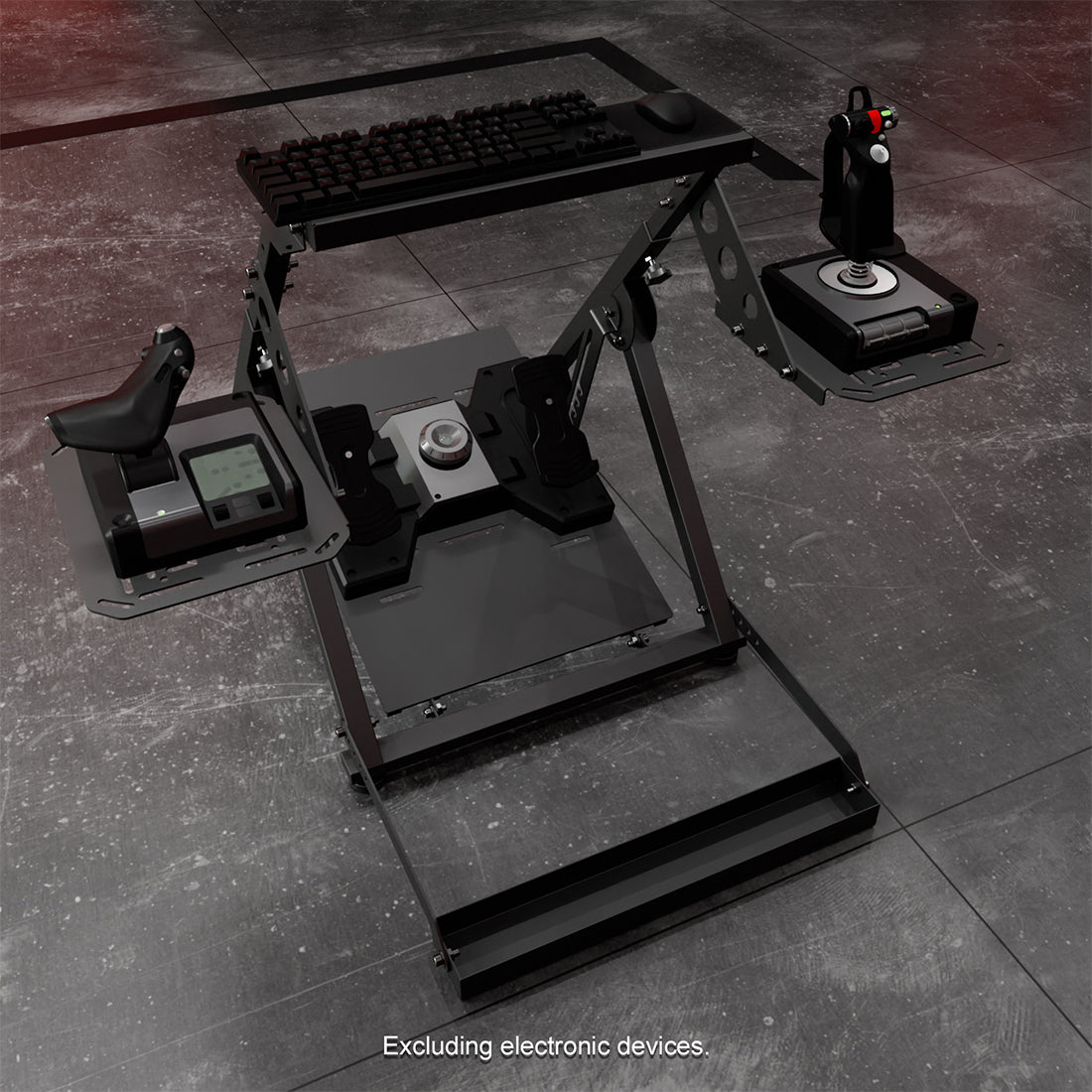 Zootopo Foldable Flight Simulation Cockpit with Fixed Slot Fit for Logitech/Thrustmaster/Hotas Warthog/Fanatec,  Adjustable Fight Sim Mount Pedals, Steering Wheel Not Included