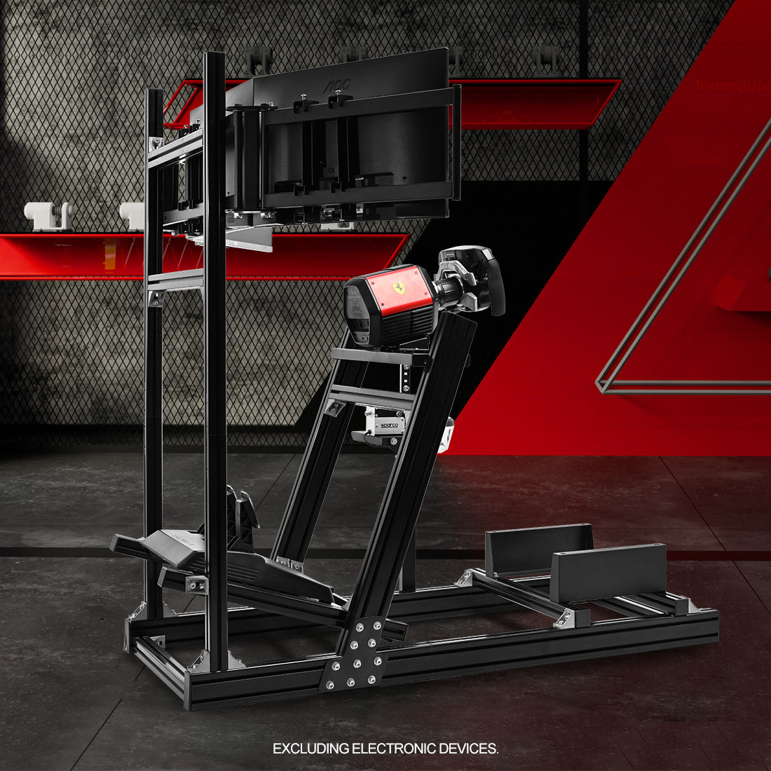 Zootopo 8040 Aluminum Profile Racing Simulator Cockpit with Triple Display Stand Fit for Logitech/Thrustmaster/Fanatec G25 G27 G29 G923 T80,F1 Trunk,No Seat,Handbrake,Pedals & Steering Wheel