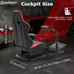 Zootopo G920 Racing Simulator Cockpit with Red Seat Frame Large Round Tube Stable and Adjustable Racing Wheel Stand Fit for Logitech G25 G27 G29 G920 Thrustmaster T80 T150 Wheel, Pedals and Shifter Not Include