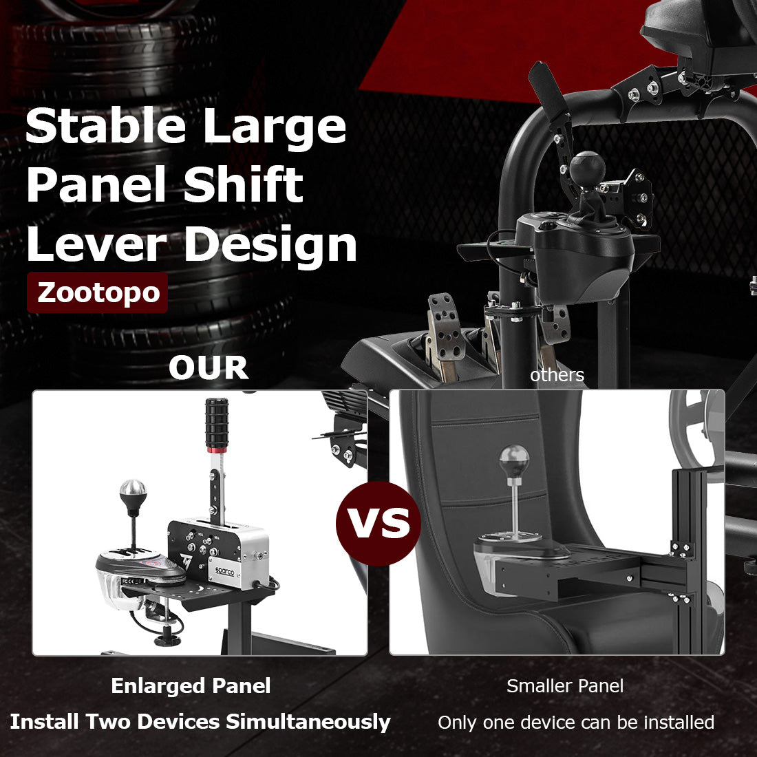 Zootopo Racing Simulator Cockpit 50mm Round Tube Driving Gaming Cockpit Fit for Logitech, Thrustmaster, Fanatec, PC, PS4, Xbox, Seat ,Pedal Wheel Not Included