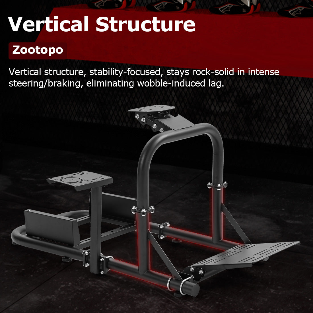 Zootopo Racing Simulator Cockpit 50mm Round Tube Driving Gaming Cockpit Fit for Logitech, Thrustmaster, Fanatec, PC, PS4, Xbox, Seat ,Pedal Wheel Not Included