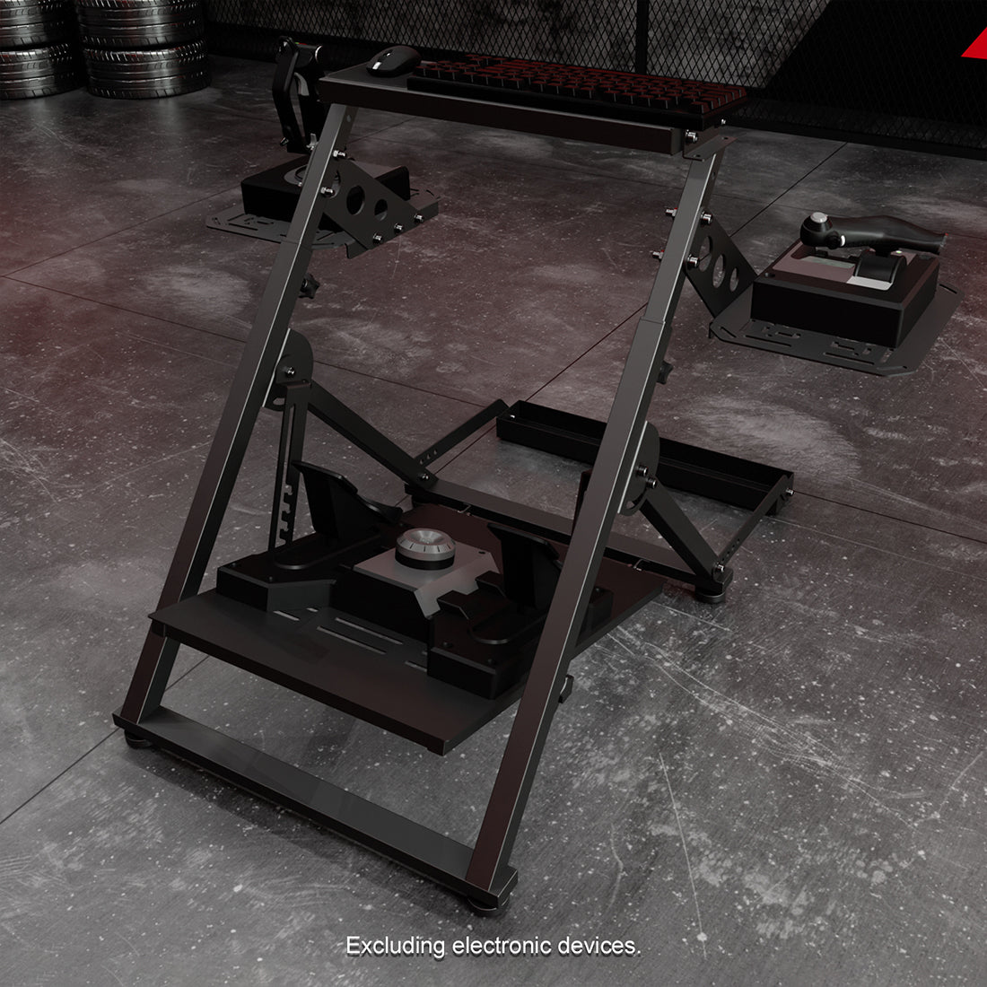 Zootopo Foldable Flight Simulation Cockpit with Fixed Slot Fit for Logitech/Thrustmaster/Hotas Warthog/Fanatec,  Adjustable Fight Sim Mount Pedals, Steering Wheel Not Included