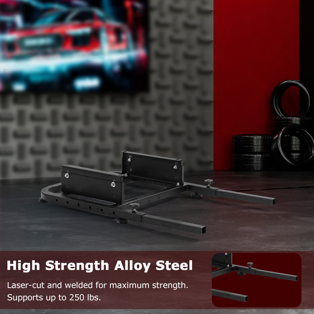 Zootopo Alloy Racing Bracket Accessories, Rear Half of Racing Wheel Stand Adjustable Width and Height of Seat Stand, Racing Simulator Cockpit Seat Mount, Support DIY