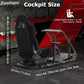 Zootopo Adjustable Sim Racing Cockpit with Black Seat, Fit for Logitech/Thrustmaster/Fanatec G920 G923 G29 Frame, Double Arm Reinforcement, No Steering Wheel, Pedal, Handbrake