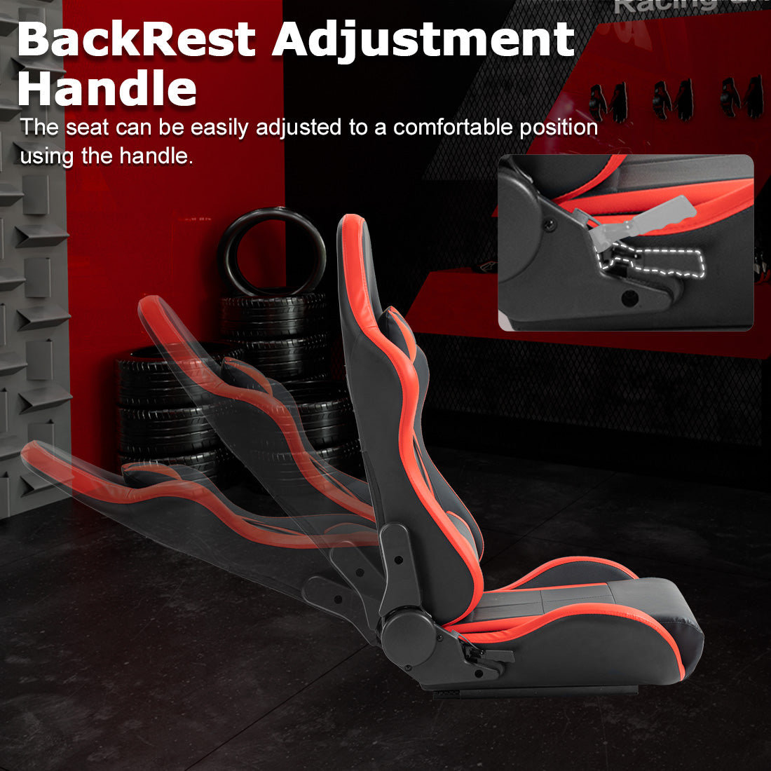 Zootopo Adjustable Sim Racing Cockpit with Red Seat Monitor Frame, Fit for Logitech/Thrustmaster/Fanatec G920 G923 G29 T80, Frame Double Arm Reinforcement, No Steering Wheel,Pedal,Handbra,Display