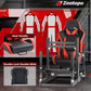 Zootopo 8040 Aluminum Profile Racing Sim Cockpit with Red Seat Fit Logitech G923 G920, Adjuatable Driving Simulator Cockpit Not Include Steering Wheel,Pedals,Handbrake