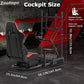 Zootopo Racing Cockpit with TV Stand &Red Seat Fit for Logitech,Thrustmaster G27 G920 T500 Wheel Shifter Pedals Not Included