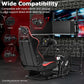 Zootopo Adjustable Racing Sim Cockpit with Red Seat Unobstructed Design for Both Legs Fit for Logitech/Thrustmaster G29 G923 G25 T80 T150 Racing Wheel Cockpit with Triple Monitor Stand Not Include Steering Wheel,Pedals,Handbrake