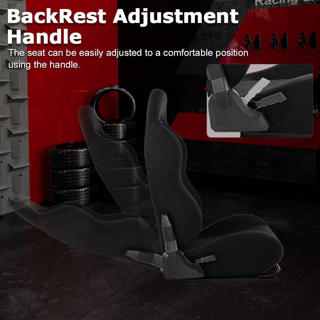 Zootopo Adjustable Sim Racing Cockpit with Black Seat, Fit for Logitech/Thrustmaster/Fanatec G920 G923 G29 Frame, Double Arm Reinforcement, No Steering Wheel, Pedal, Handbrake