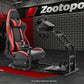 Zootopo Adjustable Racing Sim Cockpit with Red Seat Unobstructed Design for Both Legs Fit for Logitech/Thrustmaster G29 G923 G25 T80 T150 Racing Wheel Cockpit Not Include Steering Wheel,Pedals,Handbrake