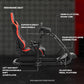 Zootopo Professional Racing Simulator Cockpit Frame with Red Seat, Fit for Logitech G920/Thrustmaster/Moza, Streamlined Dual-arm Design, No Wheel, Pedals, Handbrake and Monitor Stand