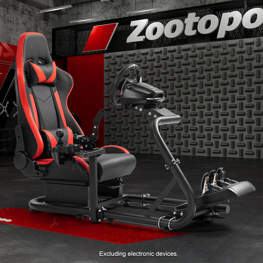Zootopo Adjustable Racing Cockpit Red Seat Fit for Logitech, Thrustmaster,G923,G920,Wheel Shifter Pedals Not Included