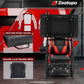 Zootopo Adjustable Sim Racing Cockpit with Red Seat Monitor Frame, Fit for Logitech/Thrustmaster/Fanatec G920 G923 G29 T80, Frame Double Arm Reinforcement, No Steering Wheel,Pedal,Handbra,Display