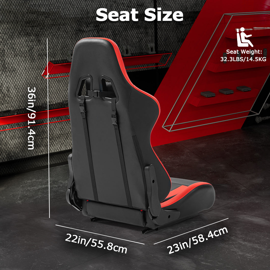 Zootopo Adjustable Racing Sim Cockpit with Red Seat Unobstructed Design for Both Legs Fit for Logitech/Thrustmaster G29 G923 G25 T80 T150 Racing Wheel Cockpit with Monitor Stand Not Include Steering Wheel,Pedals,Handbrake