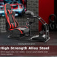 Zootopo Adjustable Racing Sim Cockpit with Red Seat Unobstructed Design for Both Legs Fit for Logitech/Thrustmaster G29 G923 G25 T80 T150 Racing Wheel Cockpit Not Include Steering Wheel,Pedals,Handbrake