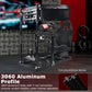 Zootopo 3060 Aluminum Profile Racing Simulator Cockpit with Black Seat and Triple-monitor Setup, Fit for Thrustmaster,for Fanatec,for Logitech G29 , Adjustable Driving Simulator Cockpit, Does Not Include Steering Wheel, Pedals, or Handbrake