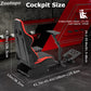Zootopo Racing Simulator Cockpit with Red Seat Multi-level Adjustment Fit for Logitech/Thrustmaster/Fanatec G29,G920,G923&T300RS&CSL-DD One-Piece Cockpit,Wheel,Handbrake and Pedals Not Included