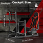 Zootopo 8040 Aluminum Profile Racing Sim Cockpit with Monitor Stand Fit Logitech G923 G920, Adjuatable Gaming Simulator Cockpit with Red Seat Not Include Steering Wheel,Pedals,Handbrake