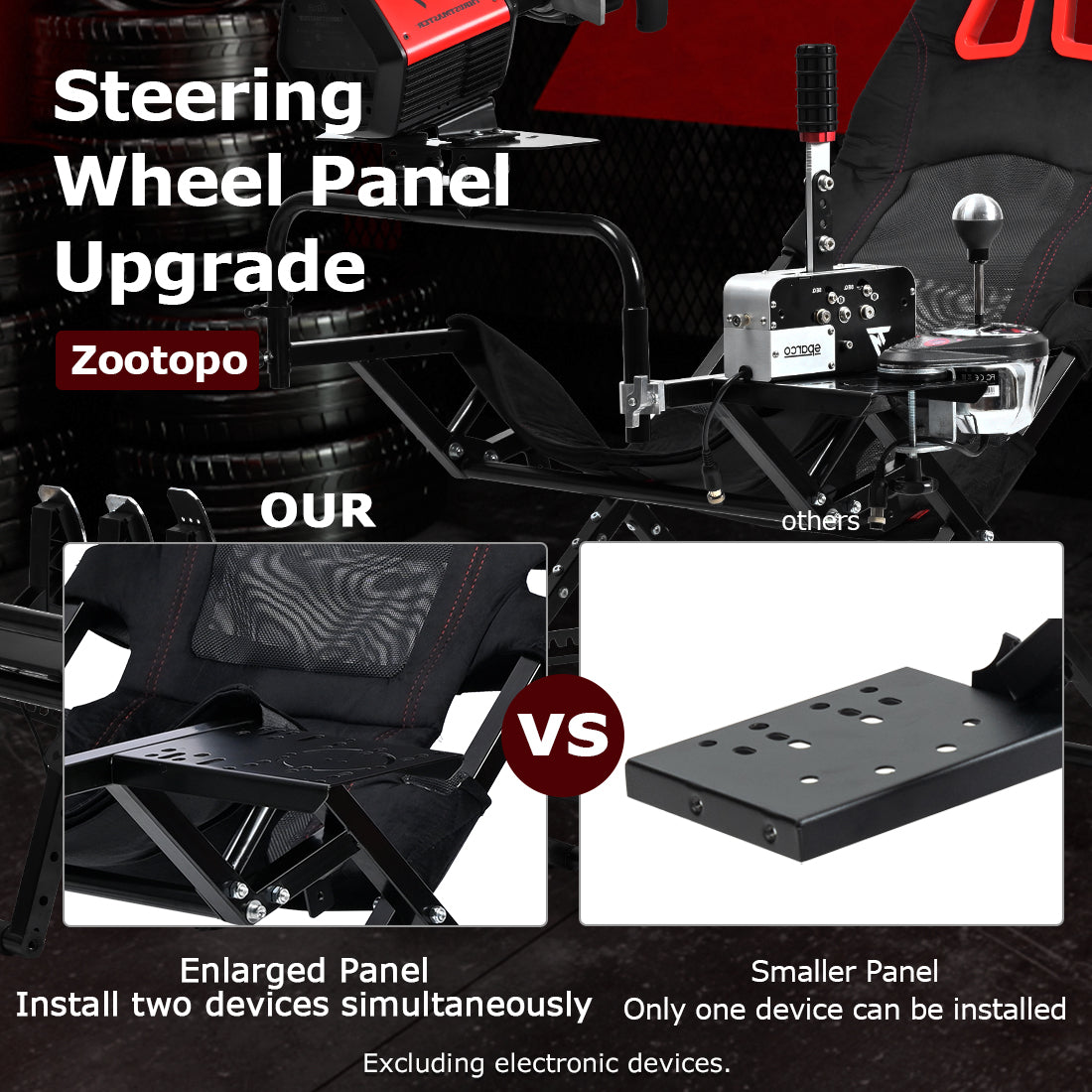 Zootopo Foldable X-Design Rig Racing Simulator Cockpit Frame  With Seat- Direct Drive Compatible Fit for Logitech/Thrustmaster/Fanatec G29 G920 G923 T248 T300 Not Included Wheel Shifter and Pedals
