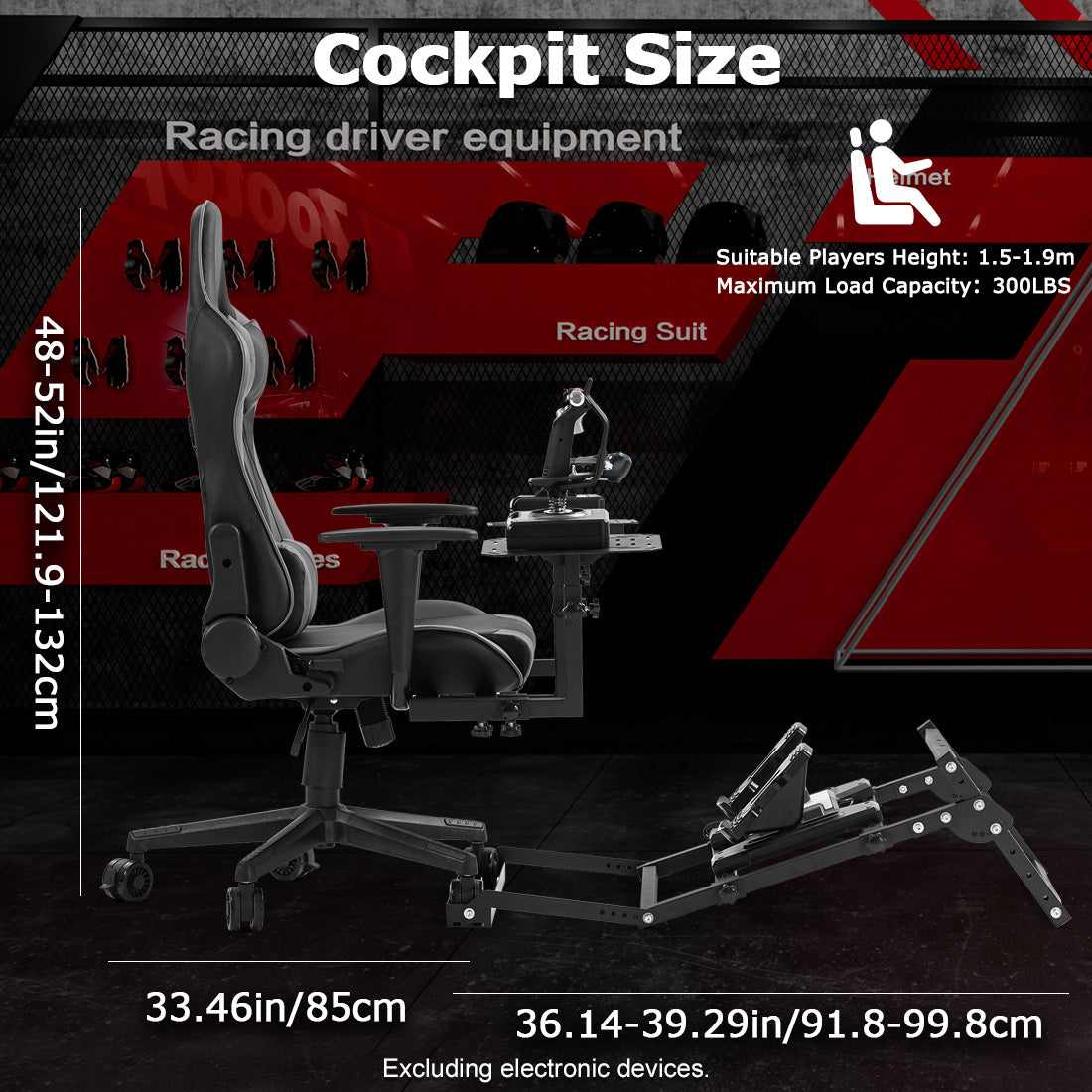 Zootopo Adjustable Flight Racing Simulator Cockpit with Seat Pedal Frame Fit for Thrustmaster Hotas Warthog/Logitech G29 G920,Simple Storage Multi-Function Home Office Use,No Joystick,Shifter,Pedal