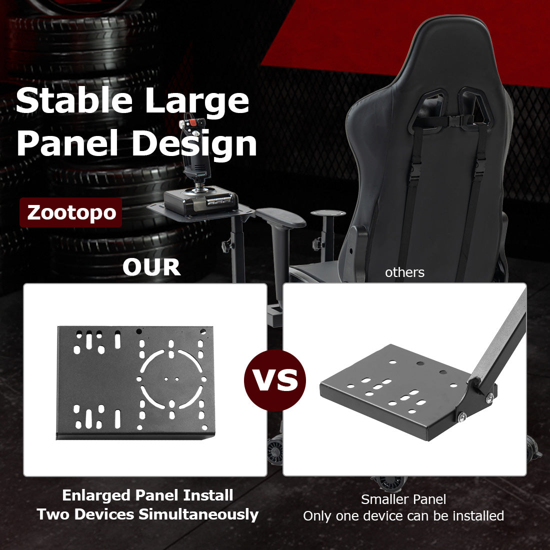 Zootopo Flight Racing Simulator Cockpit with Seat Adjustable&Shifter Platform Upgrade Fit for Logitech/Thrustmaster/Hotas Warthog G29,G920,Multi-Function&Office Use,No Throttle,Joystick,Pedal